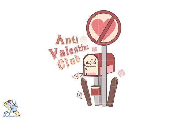 Anti Valentine Club Retro Sublimation Design