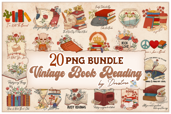 Bringing Nostalgia to Life: The Art and Utility of the Vintage Reading Books Sublimation Bundle