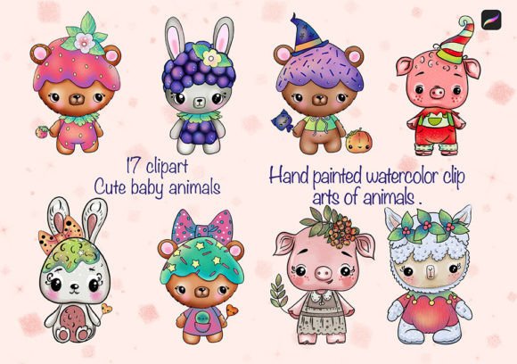 Cute Funny Animals Clipart for Creatives