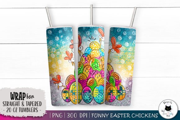 Funny Easter Chickens Tumbler Design