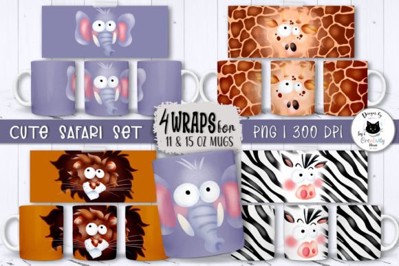 Funny Safari Mug Wraps Animal Wraps