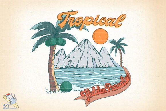 Vintage Beach, Tropical Hidden Paradise: Elevating Your Creative Workflow with Handcrafted Digital Assets