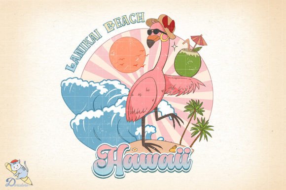 Vintage Lanikai Beach Hawaii: A Timeless Digital Art Experience